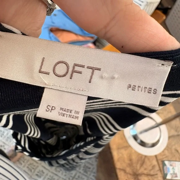 LOFT Navy and White Striped Maxi Dress - Picture 2 of 3